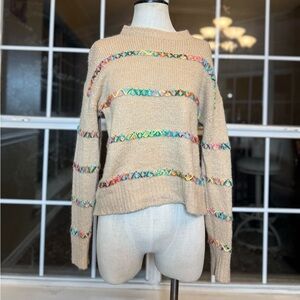 Bibi Cream Rainbow Stripe Sweater – Excellent